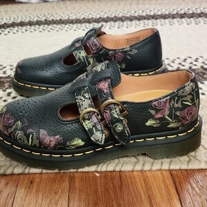 Dr. Martens 8065 Floral Black Mary Jane Shoes